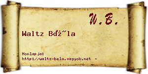 Waltz Béla névjegykártya